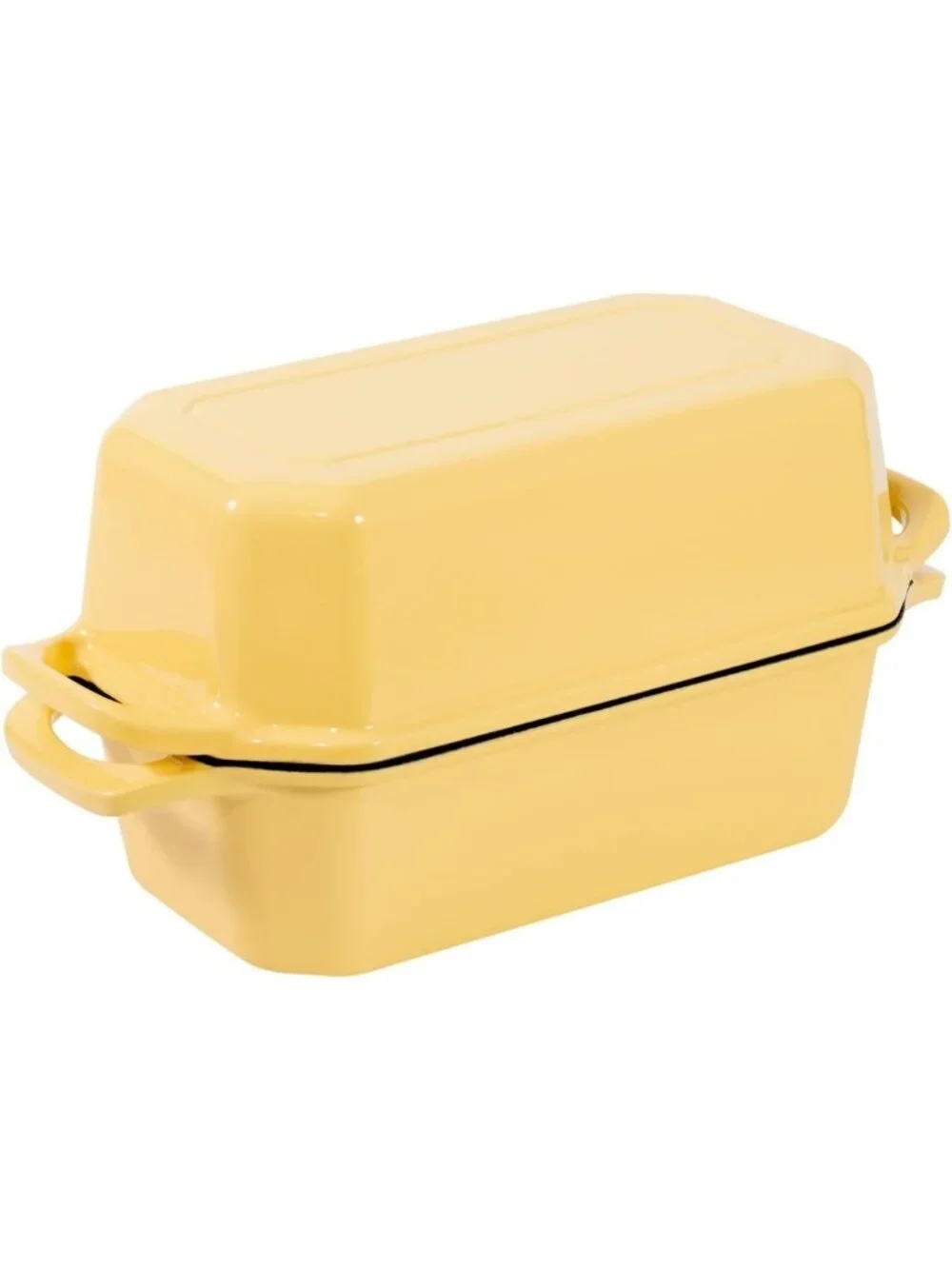 Cast Iron Bread Loaf Pan with Lid - Enameled Sourdough Baker, 8.5x4.5 Inch